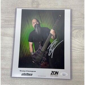 Tony Campos from Static-X Hand Signed 8x10 Photo Autograph ZON Guitars JSA COA
